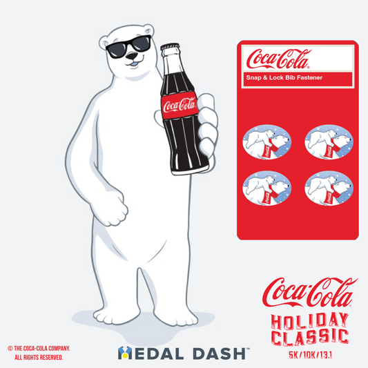 Coca-Cola Holiday Classic Polar Bear Bib Snaps-Medal Dash
