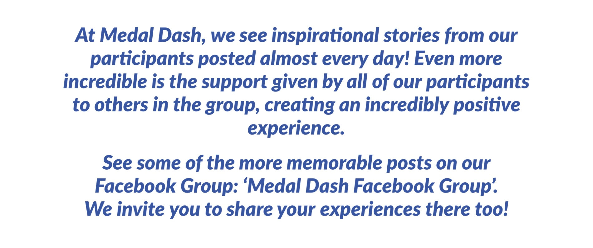 medal dash inspiration - check our our facebook group page