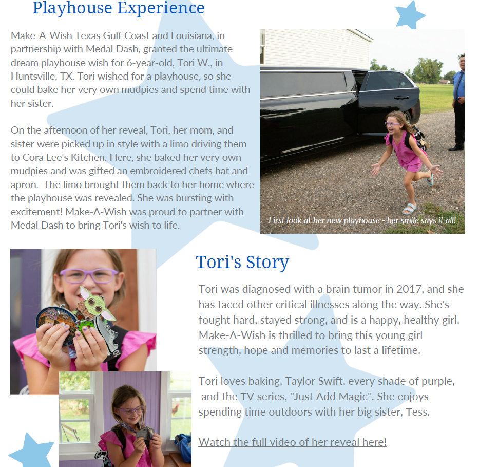 make a wish granted - tori who wanted the ultimate dream playhouse as her wish